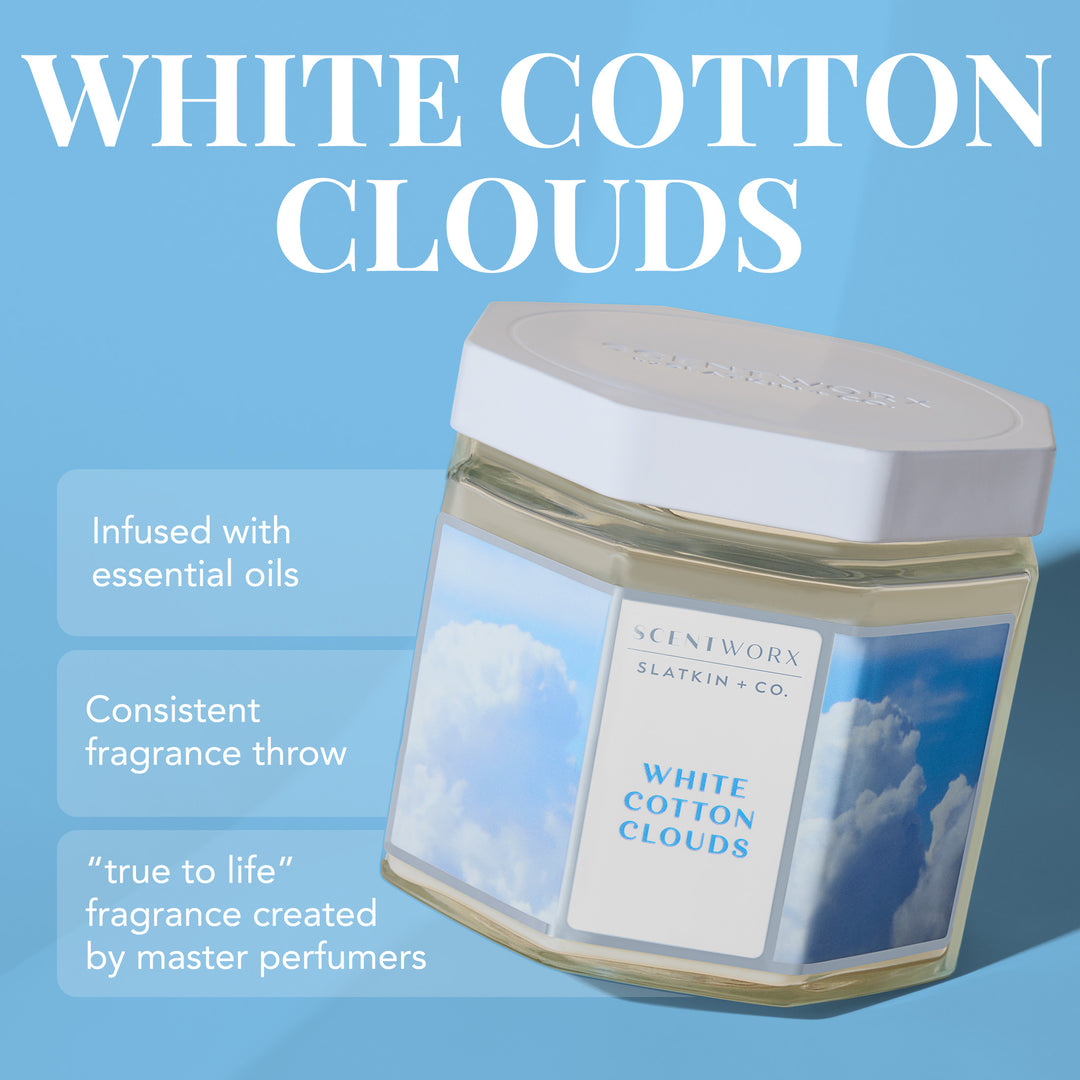 ScentWorx White Cotton Clouds 3-Wick Candle