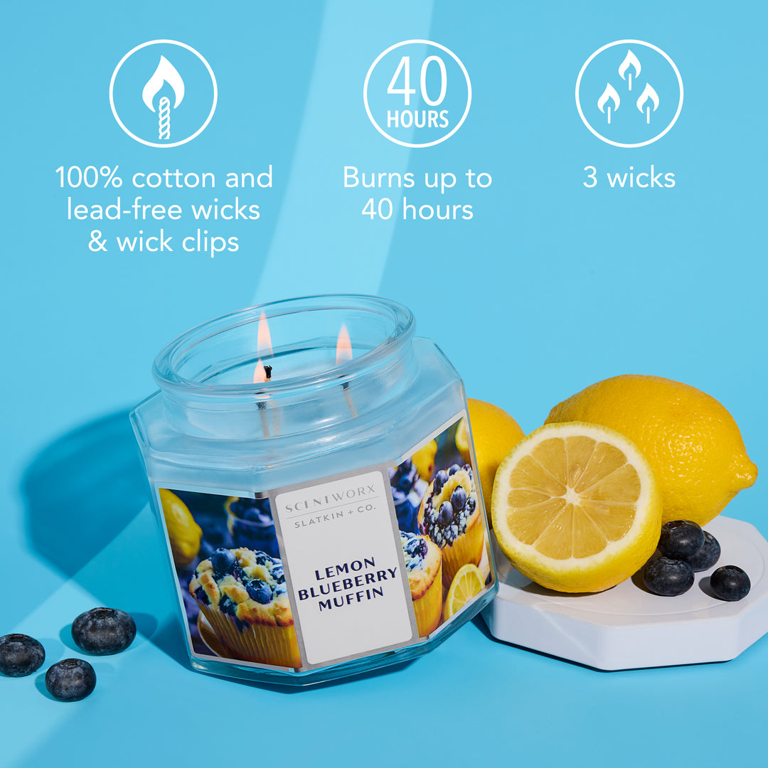 ScentWorx Lemon Blueberry Muffin 3-Wick Candle