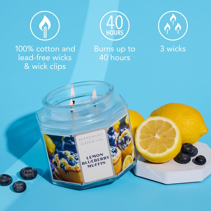 ScentWorx Lemon Blueberry Muffin 3-Wick Candle