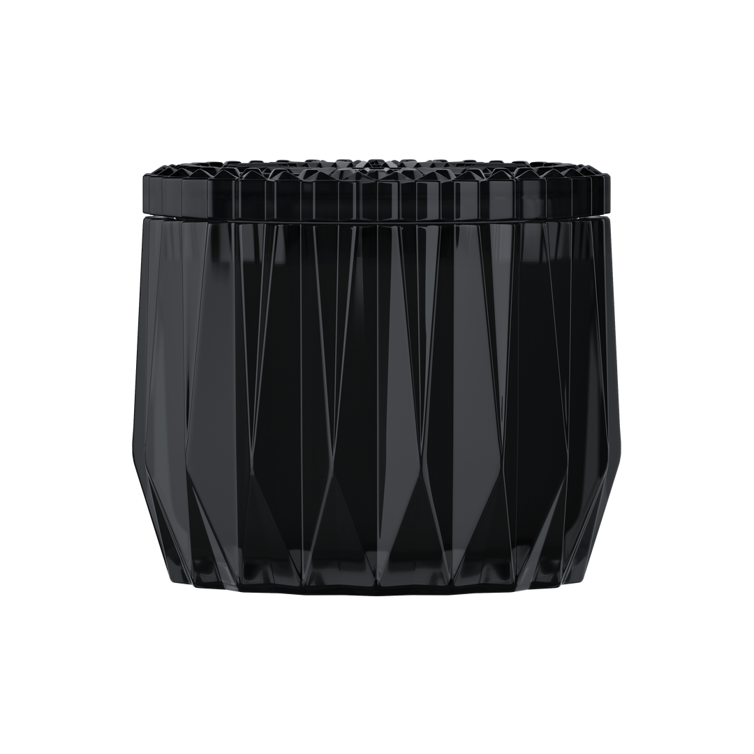 Black Pumpkin Woods 3-wick Faceted Glass Candle