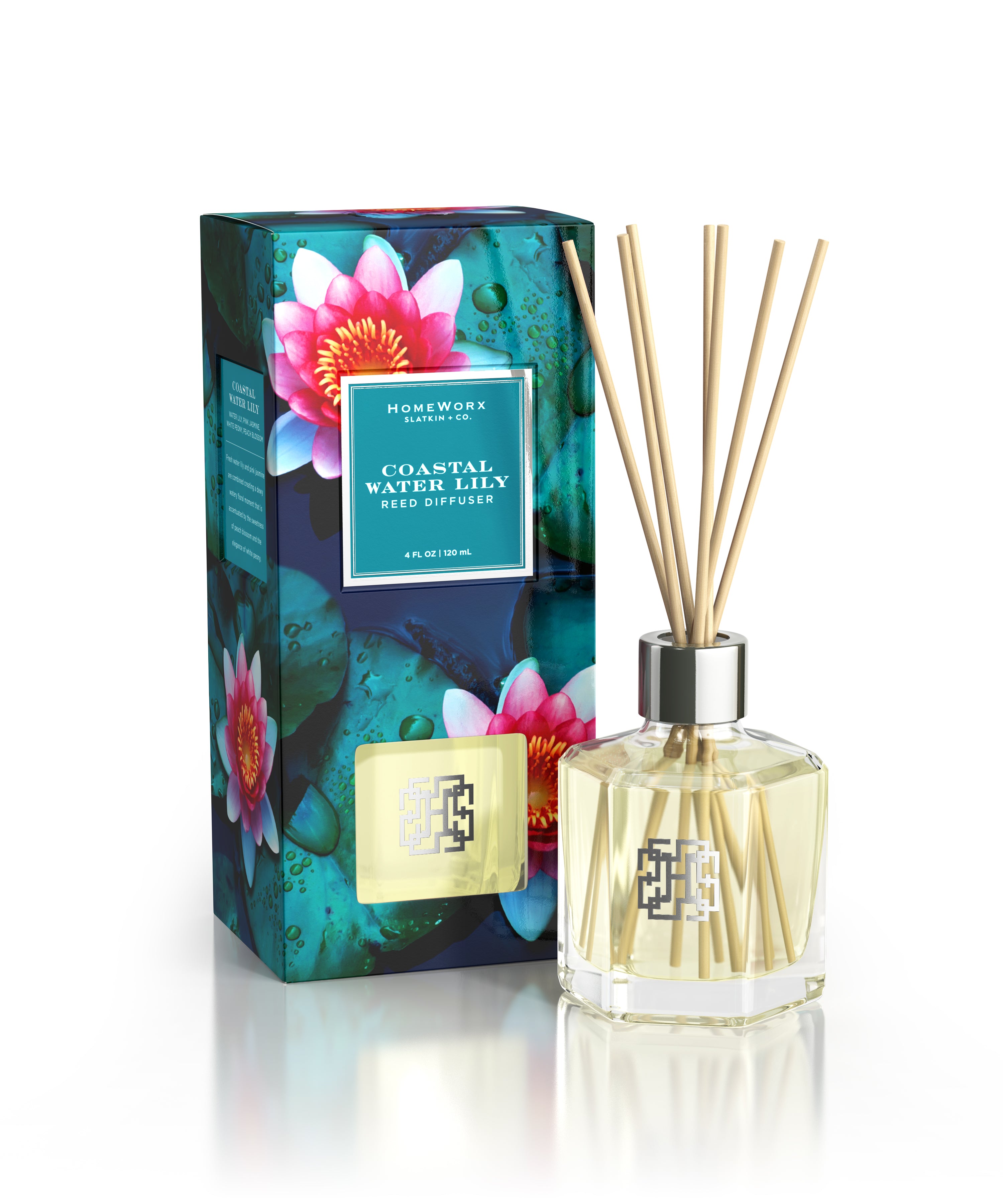 white lily diffuser Coastal Water Lily Reed Diffuser – Slatkin + Co