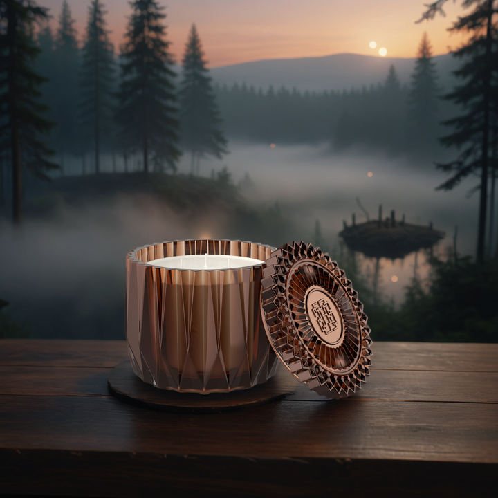 Creepy Cauldron 3-wick Faceted Glass Candle