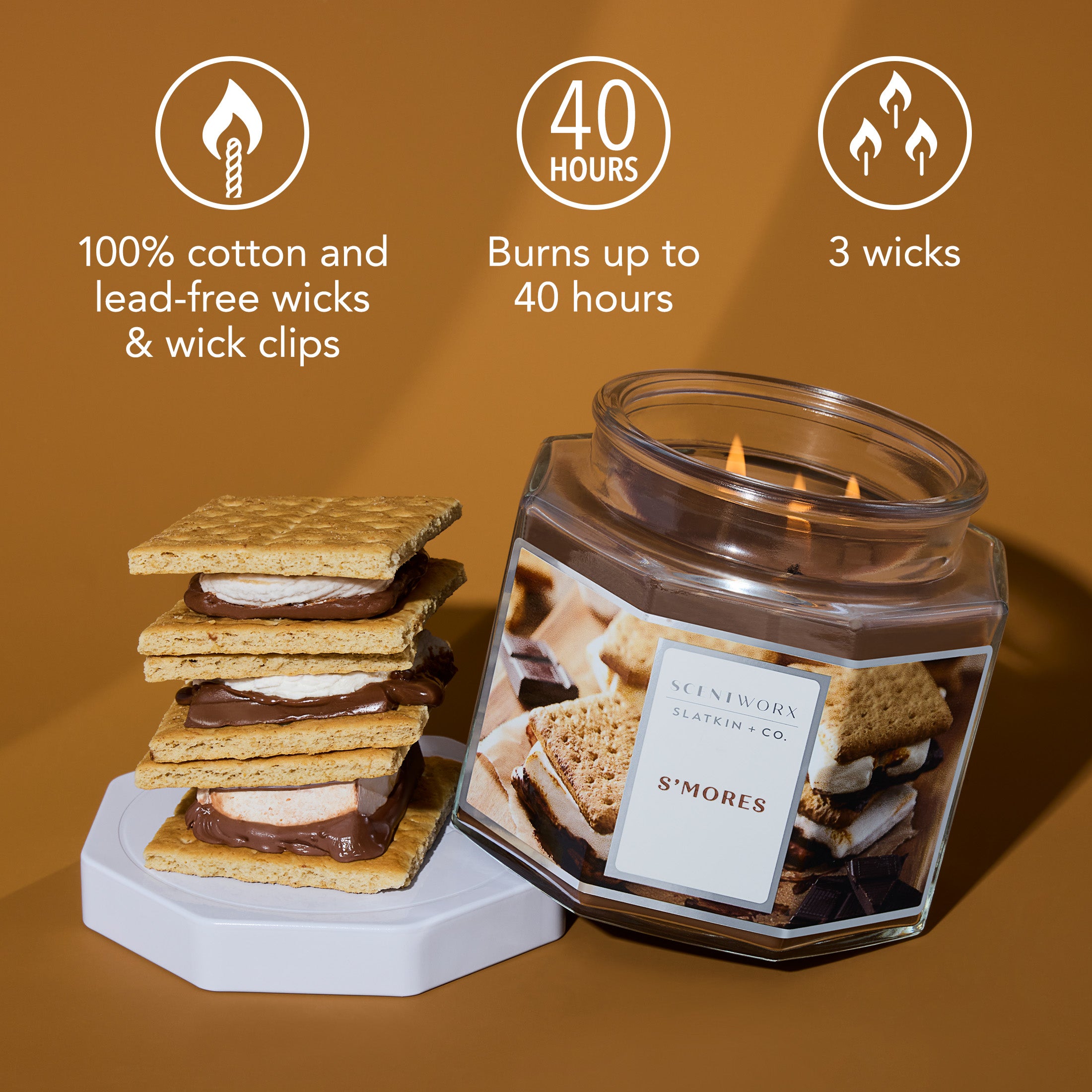 ScentWorx S'mores 3-Wick Candle – Slatkin + Co.
