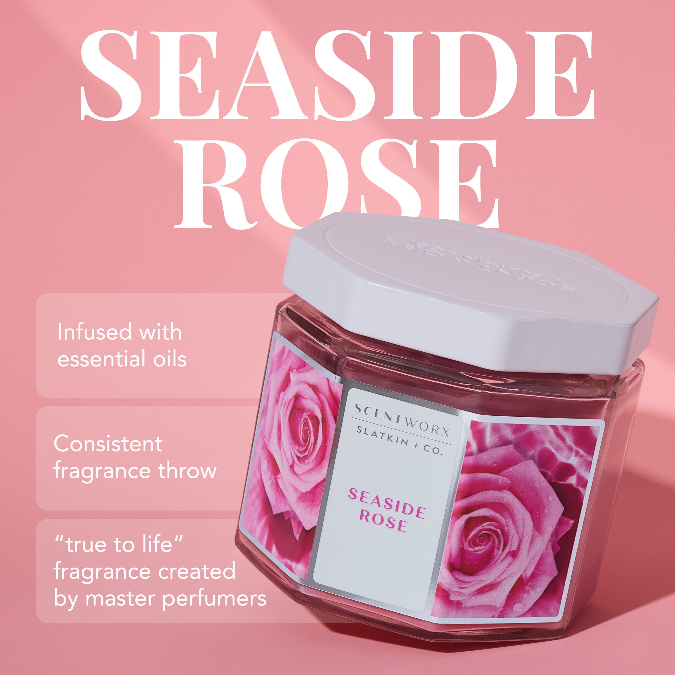 ScentWorx Seaside Rose 3-Wick Candle – Slatkin + Co.