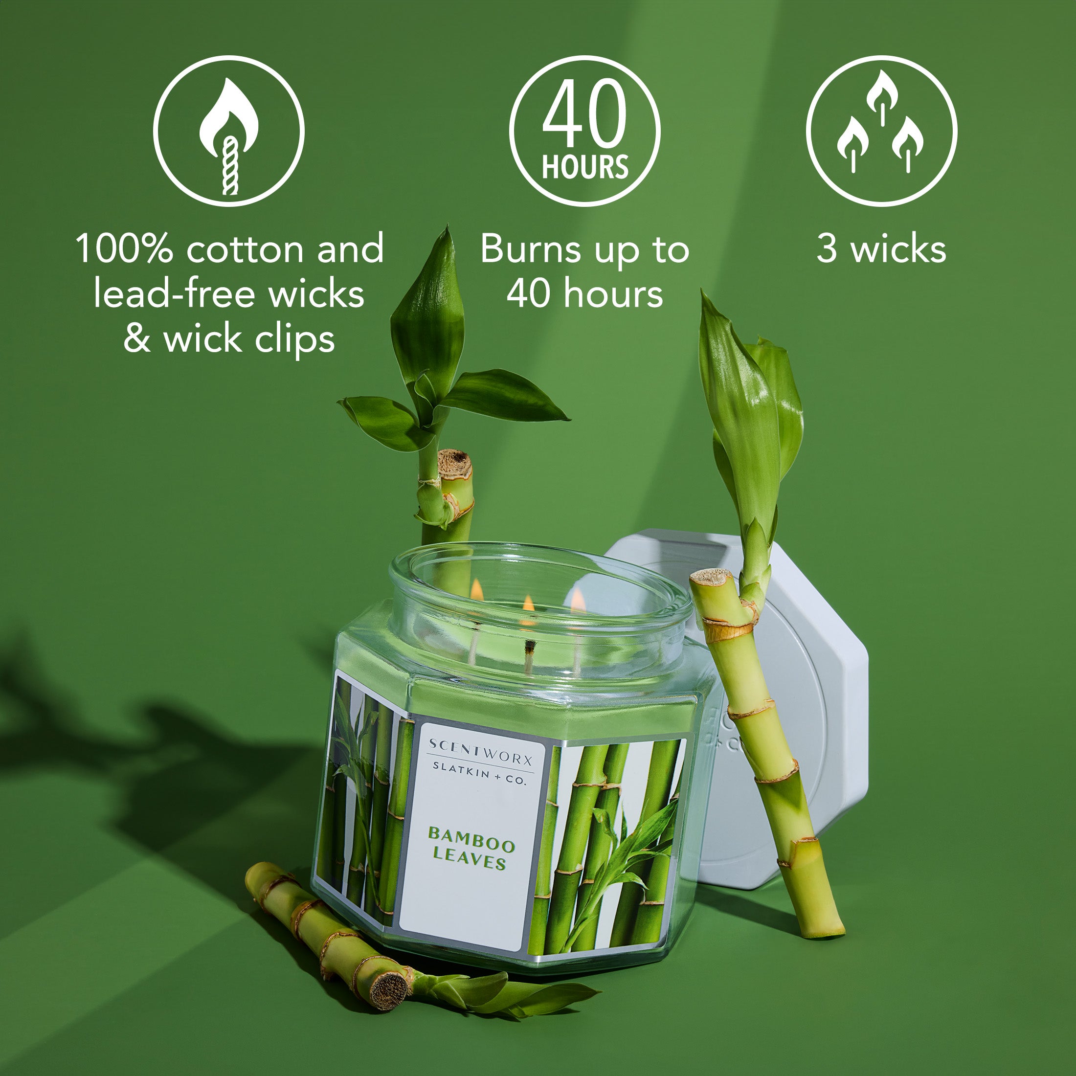 ScentWorx Bamboo Leaves 3-Wick Candle – Slatkin + Co.