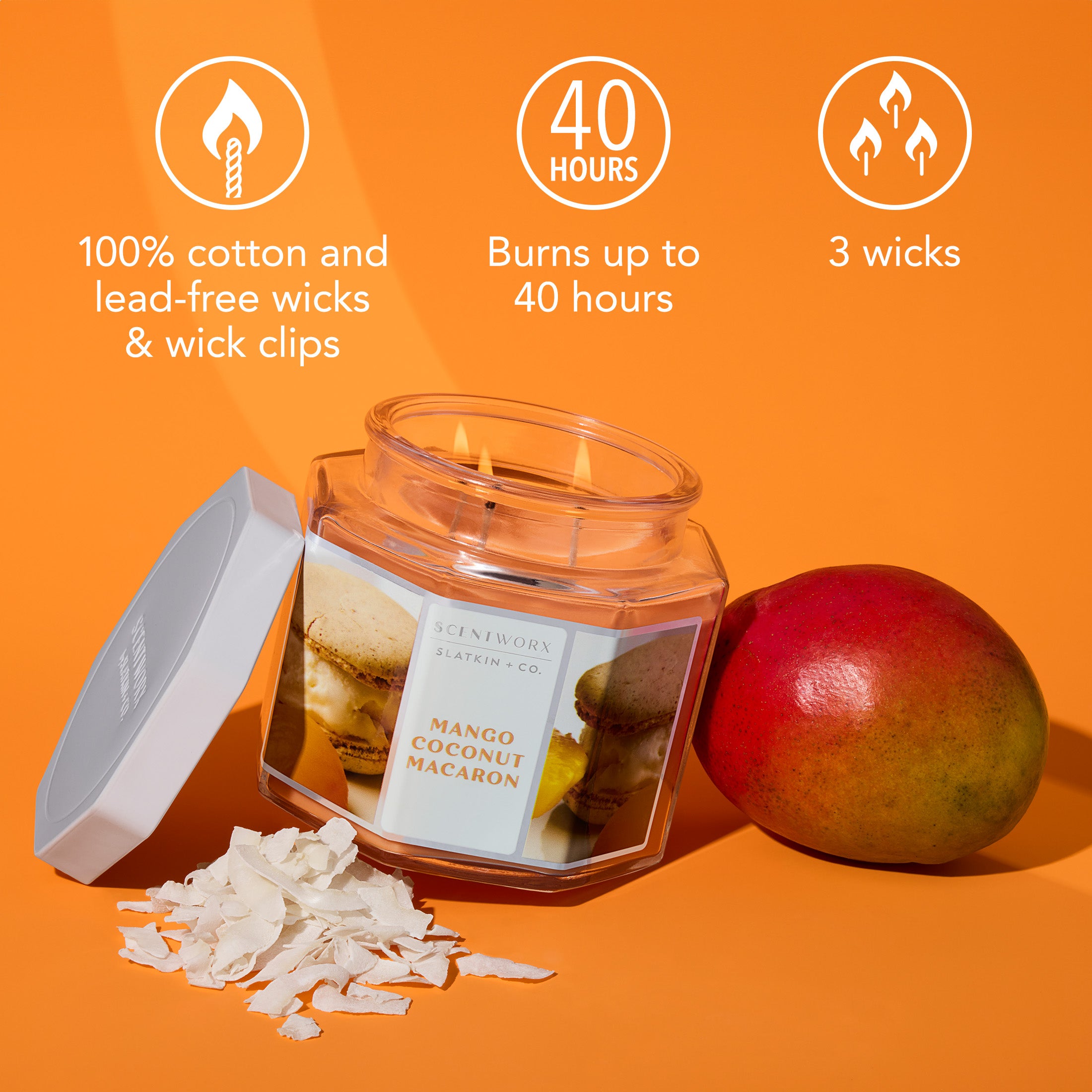 ScentWorx Mango Coconut Macaron 3-Wick Candle – Slatkin + Co.