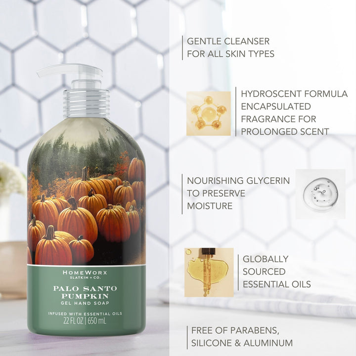 Set of 2 Palo Santo Pumpkin Gel Hand Soap