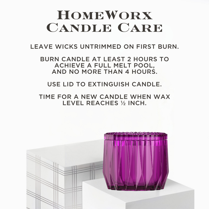 Possessed Plum 3-wick Faceted Glass Candle