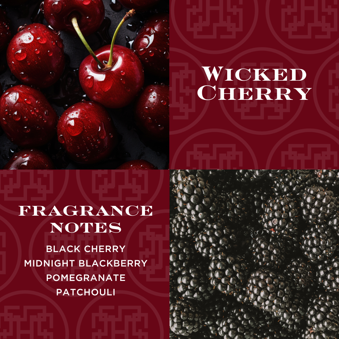 Wicked Cherry 3-wick Faceted Glass Candle