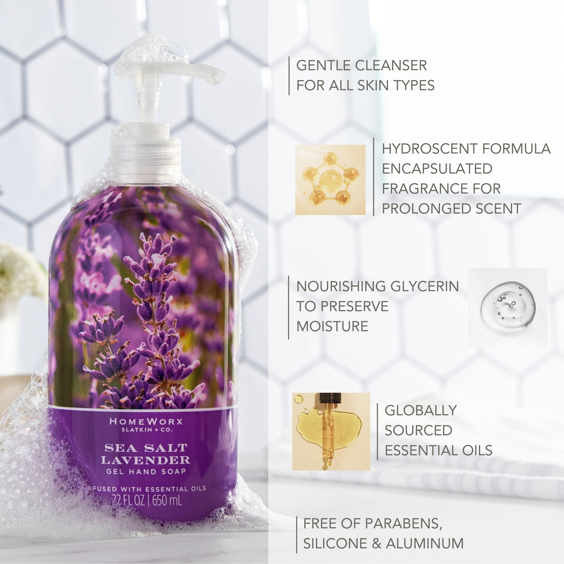 Sea Salt Lavender Gel Hand Soap – Slatkin + Co.