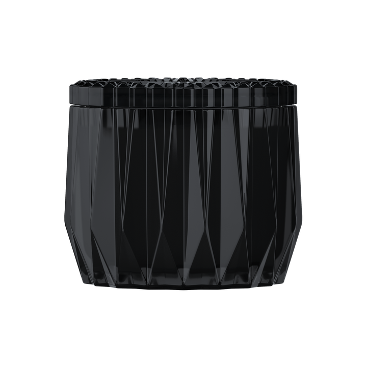 Black Pumpkin Woods 3-wick Faceted Glass Candle