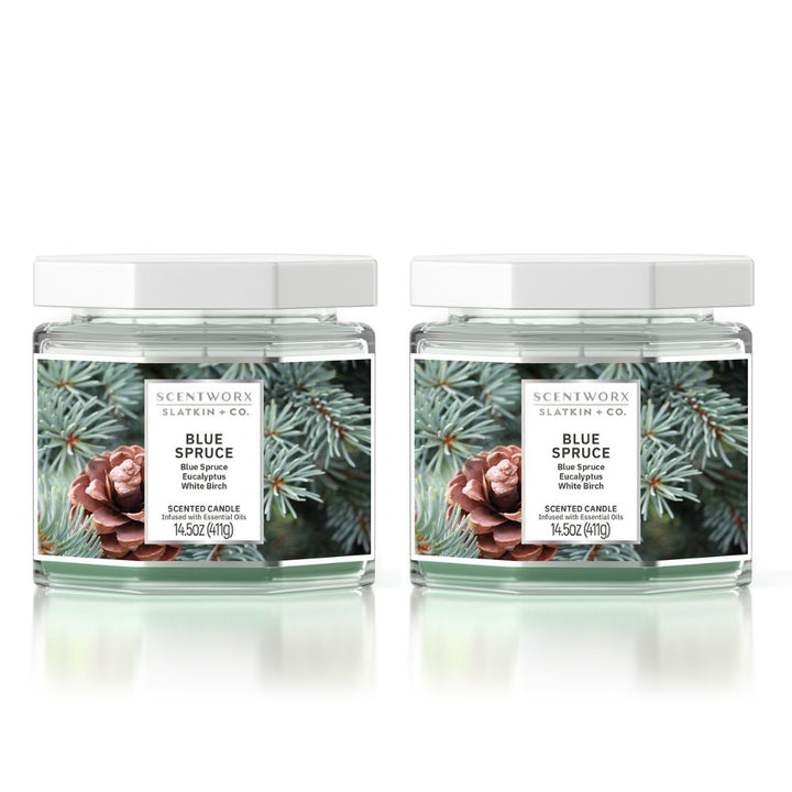 ScentWorx Blue Spruce Set of Two 3-Wick Candles