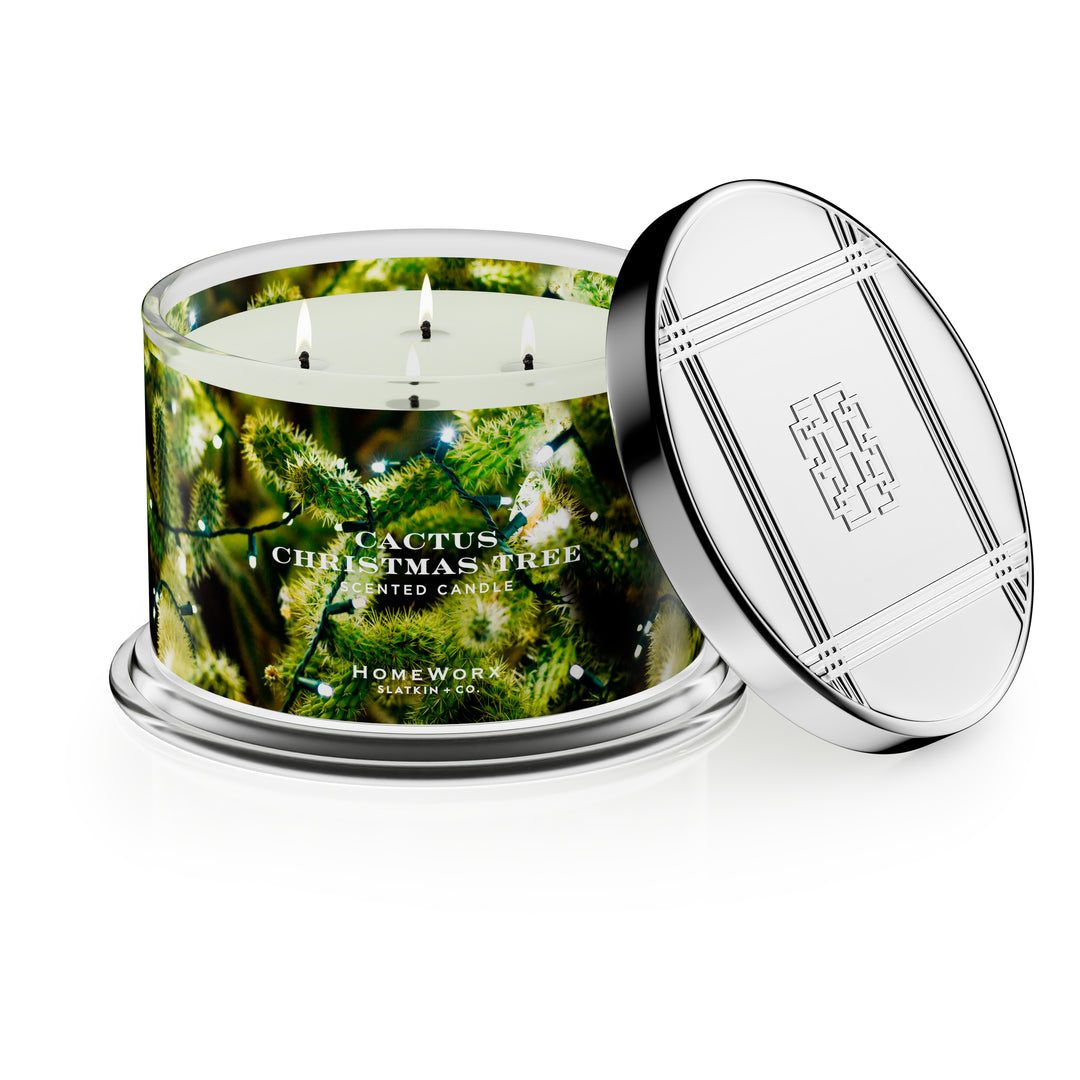 Cactus Christmas Tree 4-wick Candle