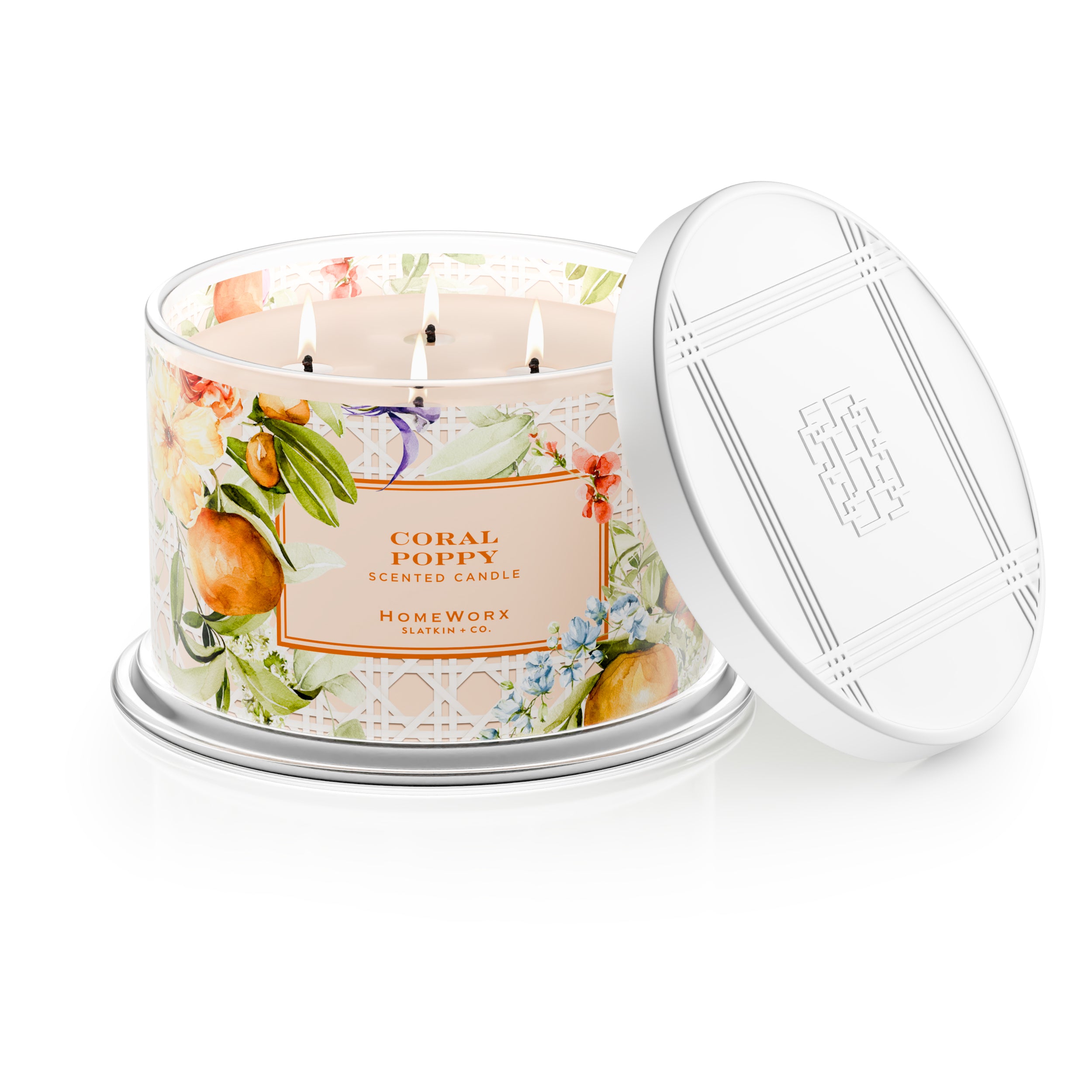 Coral Poppy 4-wick Candle – Slatkin + Co.