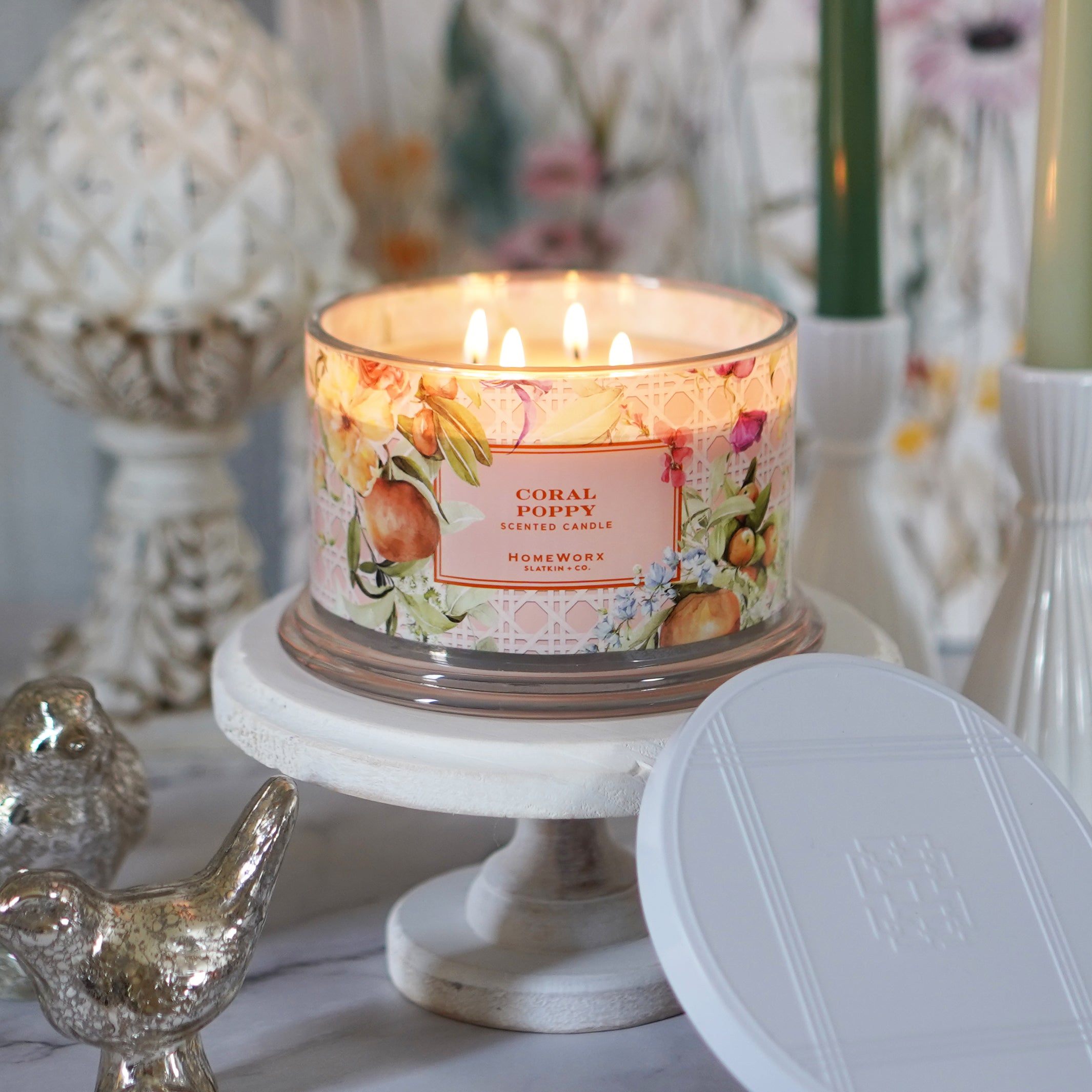 Coral Poppy 4-wick Candle – Slatkin + Co.