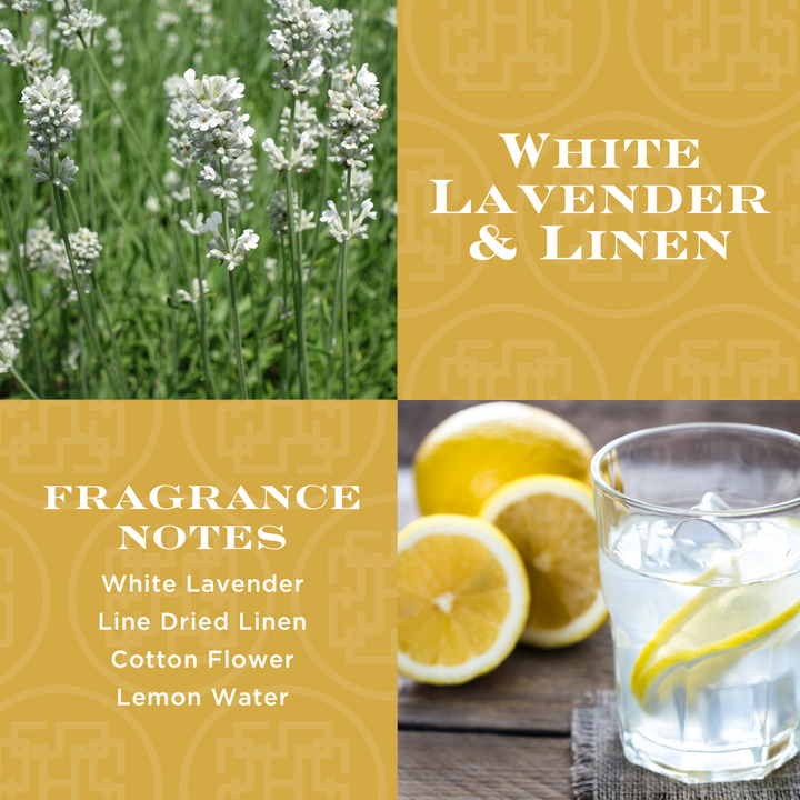 Lavender Vanilla and White Lavender & Linen Set of 2 1-wick Candles