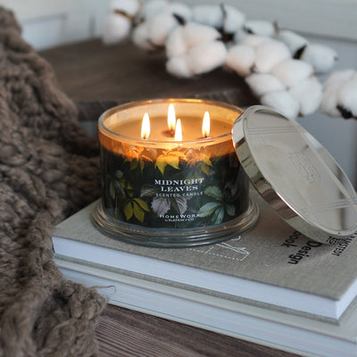 Midnight Leaves Candle