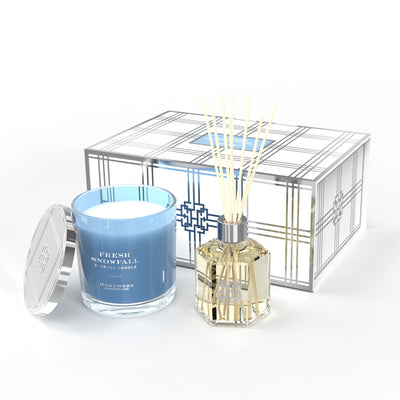 Fresh Snowfall Reed Diffuser & Candle Gift Set