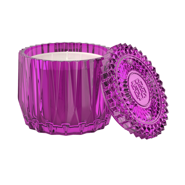 Possessed Plum 3-wick Faceted Glass Candle