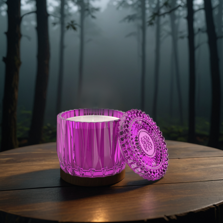Possessed Plum 3-wick Faceted Glass Candle