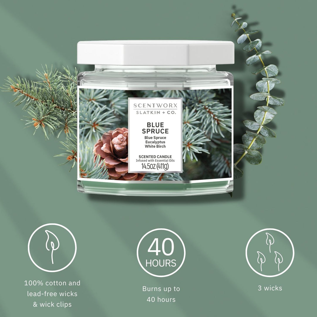 ScentWorx Blue Spruce Set of Two 3-Wick Candles