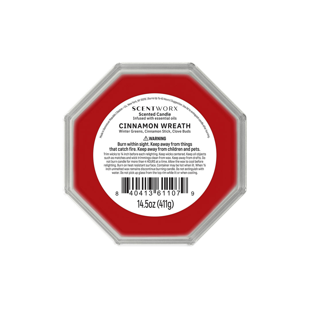 ScentWorx Cinnamon Wreath Set of Two 3-Wick Candles
