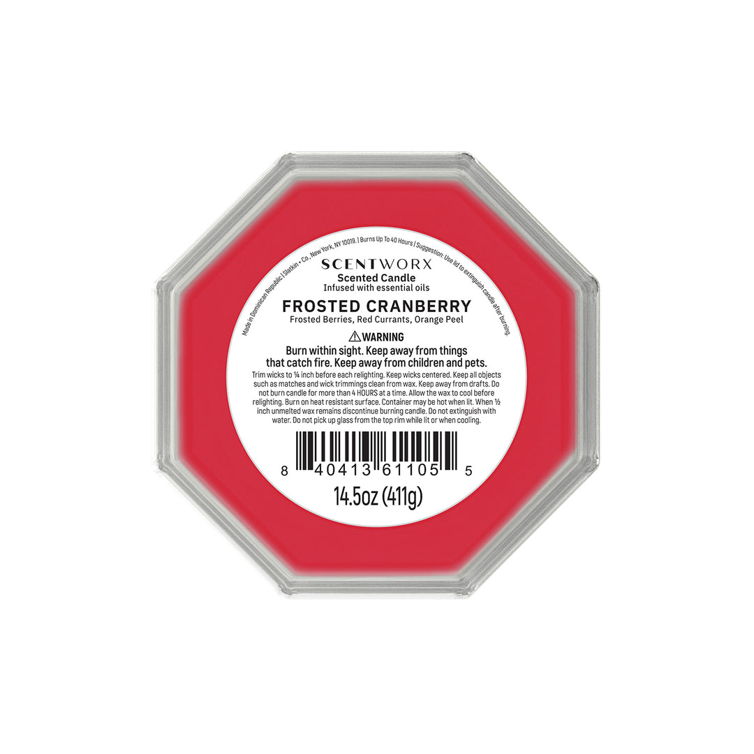 ScentWorx Frosted Cranberries Set of Two 3-Wick Candles