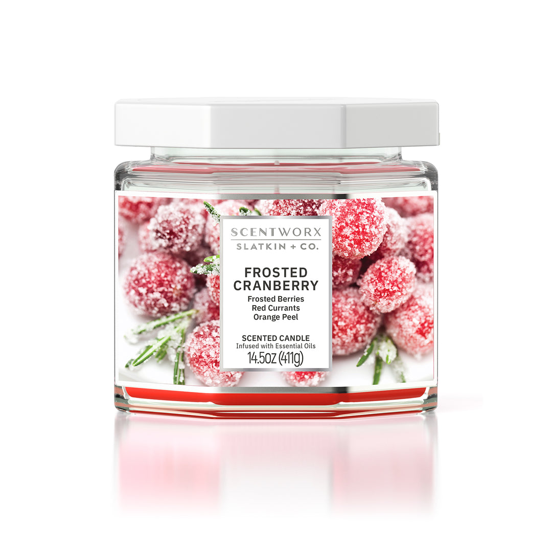 ScentWorx Frosted Cranberries Set of Two 3-Wick Candles