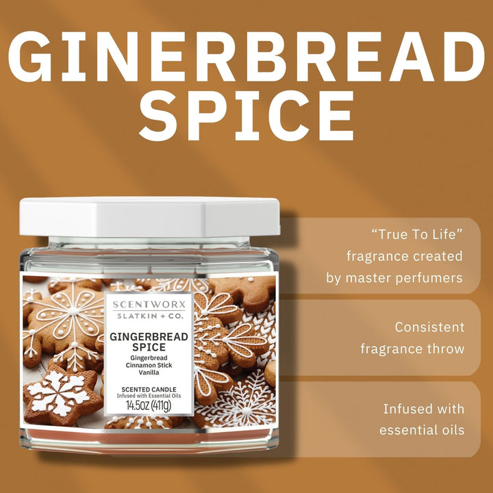 ScentWorx Gingerbread Spice Set of Two 3-Wick Candles