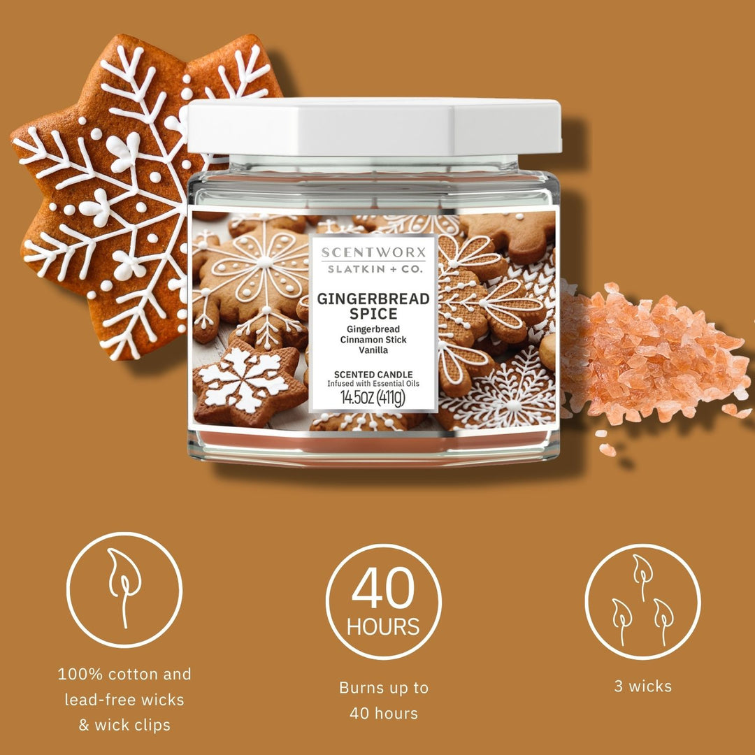 ScentWorx Gingerbread Spice Set of Two 3-Wick Candles