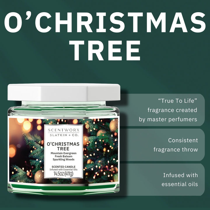 ScentWorx O'Christmas Tree Set of Two 3-Wick Candles