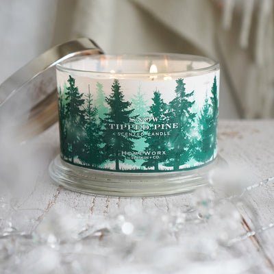 Snow Tipped Pine Candle