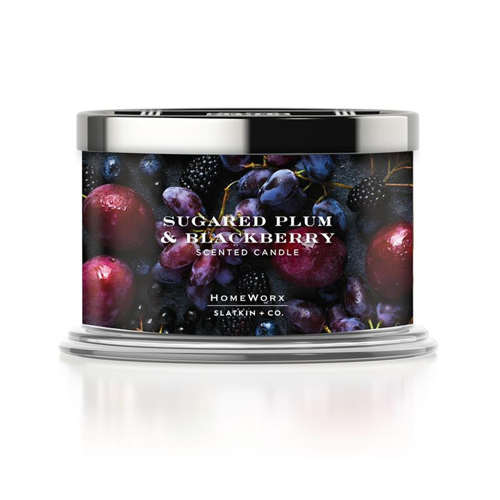 Sugared Plum & Blackberry 4-Wick Candle w/ Reed Stick Diffuser