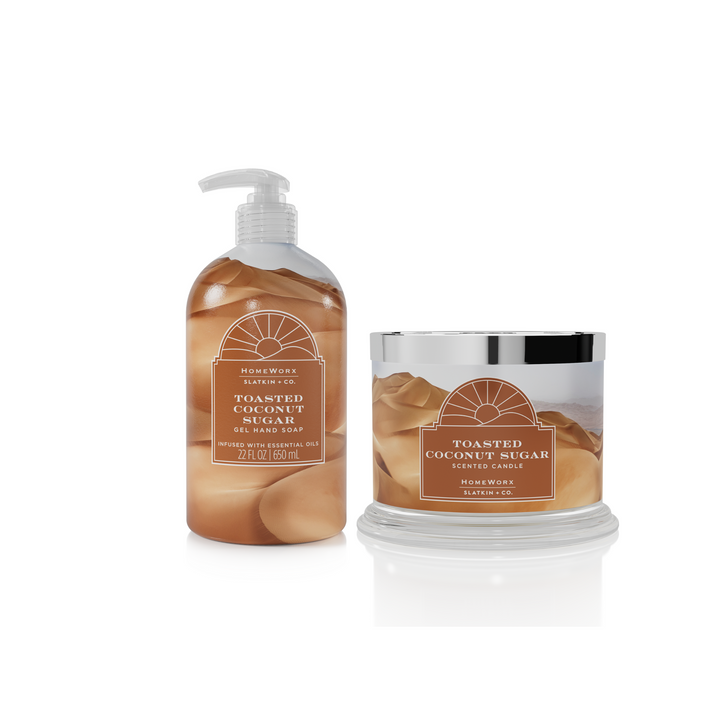 Toasted Coconut Sugar 4-wick Candle & Hand Soap Set