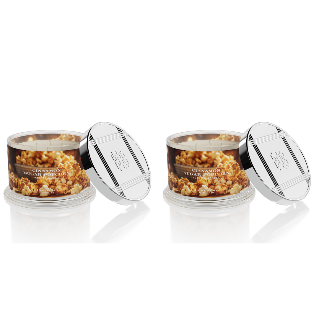 Cinnamon Sugar Popcorn Set of 2 4-wick Candles