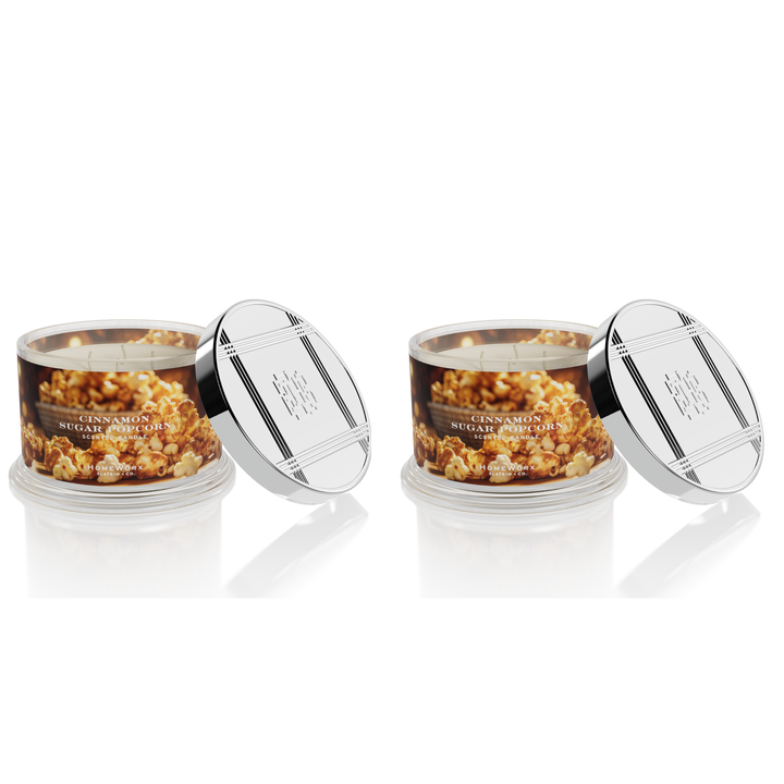 Cinnamon Sugar Popcorn Set of 2 4-wick Candles