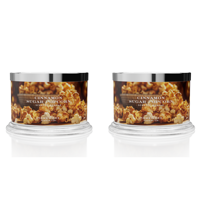 Cinnamon Sugar Popcorn Set of 2 4-wick Candles