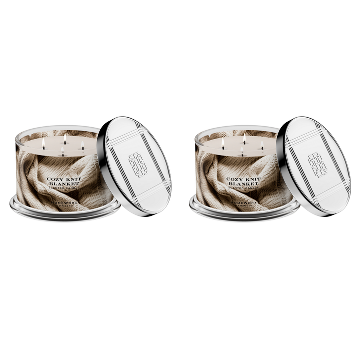 Cozy Knit Blanket Set of 2 4-wick Candles