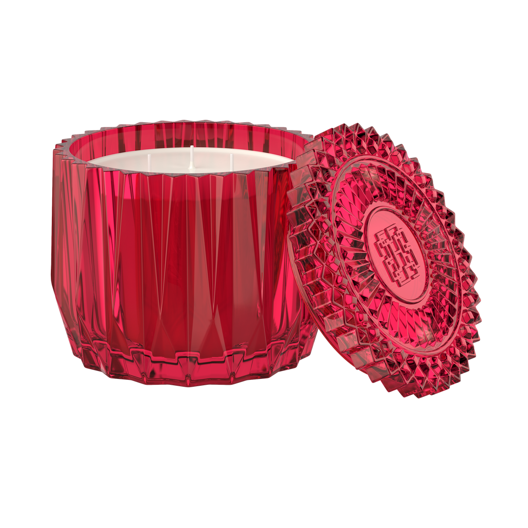 Wicked Cherry 3-wick Faceted Glass Candle