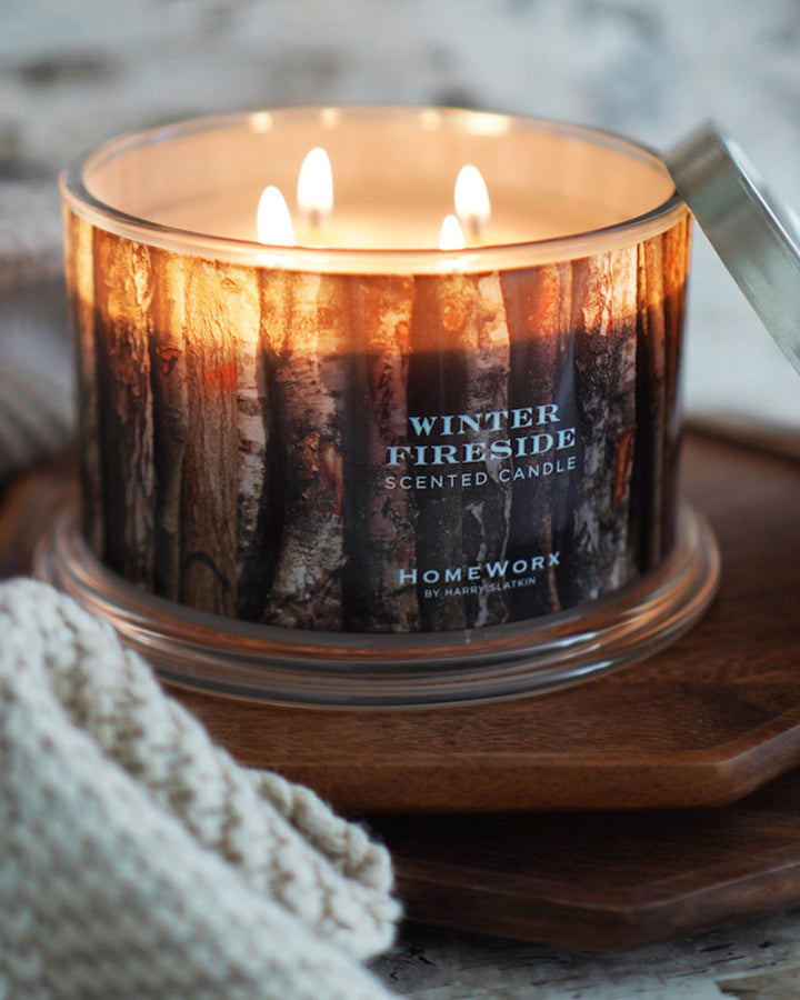 Winter Fireside Candle