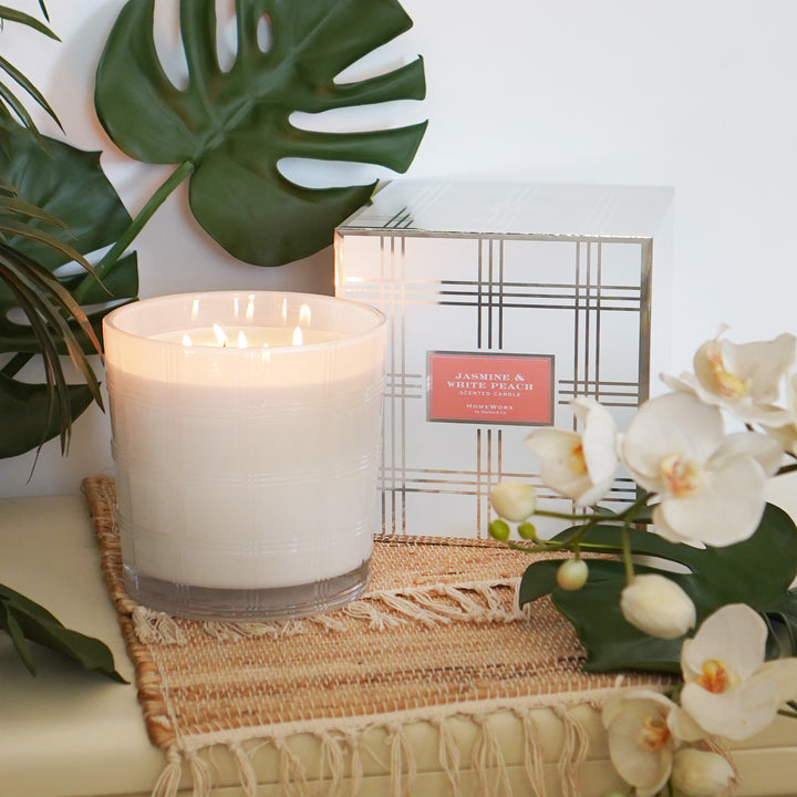 Jasmine & White Peach 80 oz. 5-Wick Luxe Candle