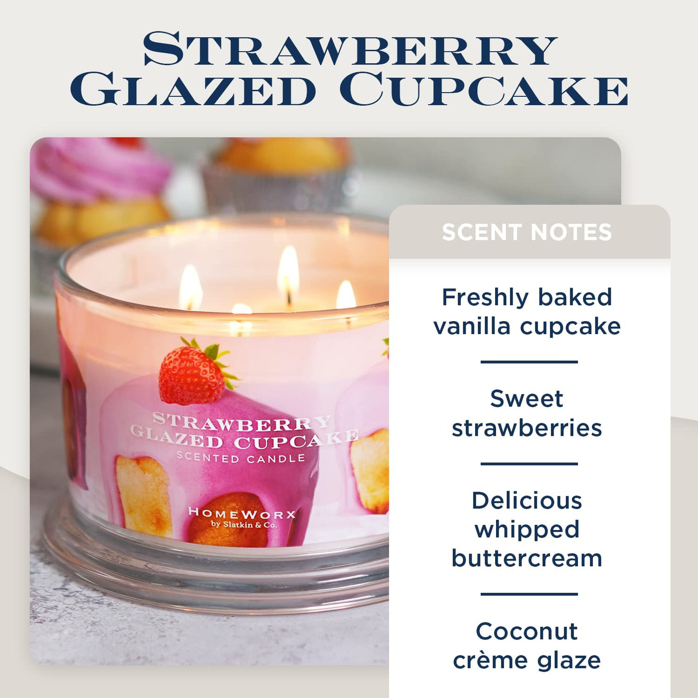 Strawberry Glazed Cupcake Candle